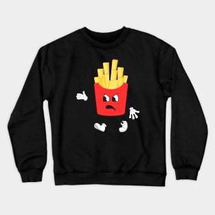 Retro French Fries Angry Face Crewneck Sweatshirt